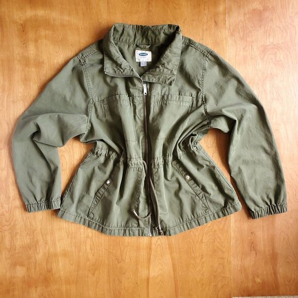 Old Navy Field Jacket XXL Olive Green Military Style Utility Chore Barn Coat - Picture 8 of 8